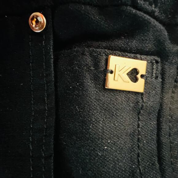 Belle by Kim Gravel Pull On Jeans Black High Rise Ankle Slit Tall Size 12 - Picture 8 of 11